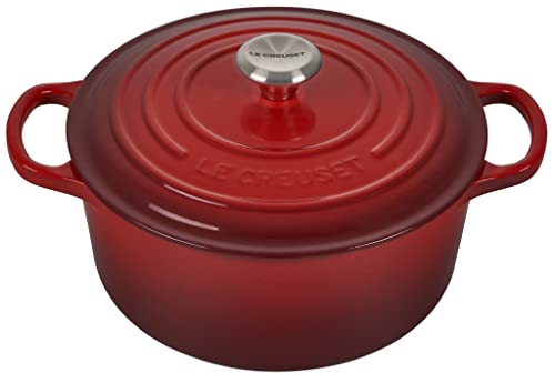 le-creuset-enameled-cast-iron-signature-round-dutch-oven-3-5-qt-cerise image 8