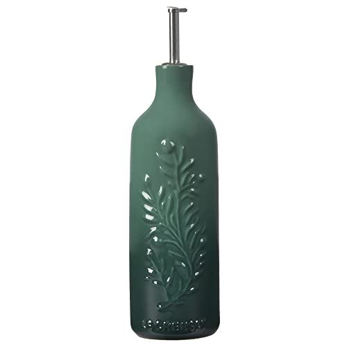 le-creuset-olive-branch-collection-stoneware-embossed-oil-cruet-9-tall-artichaut image 4