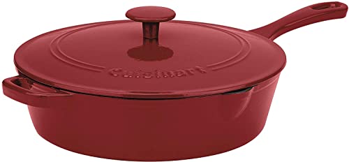 cuisinart-12-inch-cast-iron-chicken-fryer-with-lid-4-5-quart-porcelain-enameled- image 6