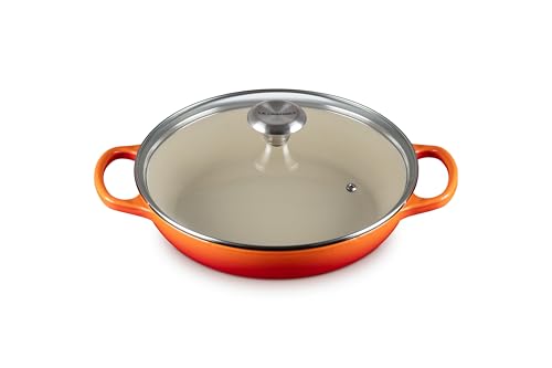 le-creuset-enameled-cast-iron-signature-round-braiser-2-25-qt-with-glass-lid-fla image 8