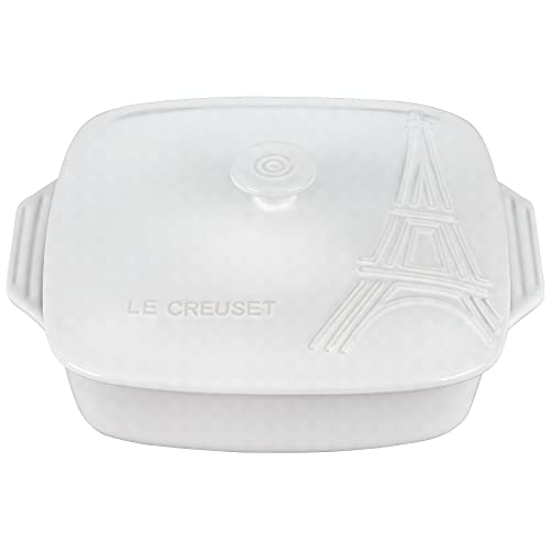 le-creuset-eiffel-tower-stoneware-covered-square-casserole-2-5-qt-9-white-parisi image 6