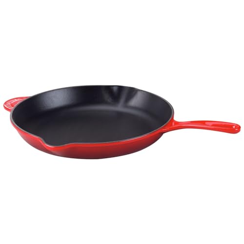 le-creuset-enameled-cast-iron-11-3-4-inch-skillet-with-iron-handle-cassis image 7
