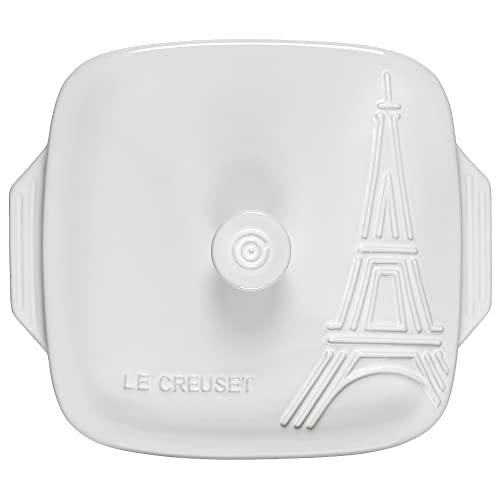 le-creuset-eiffel-tower-stoneware-covered-square-casserole-2-5-qt-9-white-parisi image 8