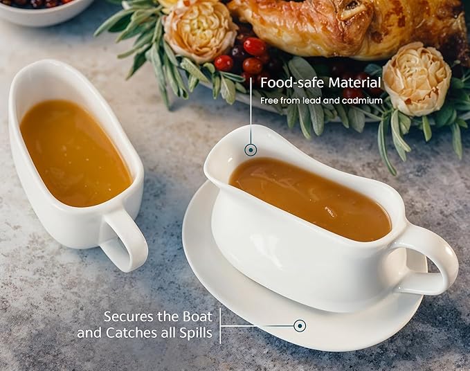 kook-euro-ceramic-gravy-boat-with-large-handle-for-sauces-dressings-snow-white-g image 5