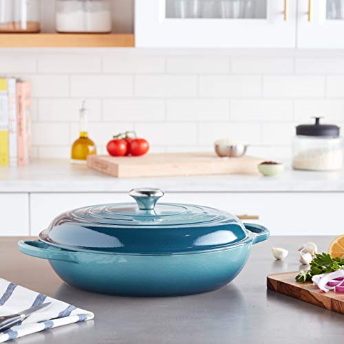 le-creuset-signature-enameled-cast-iron-round-braiser-5-qt-marine image 5