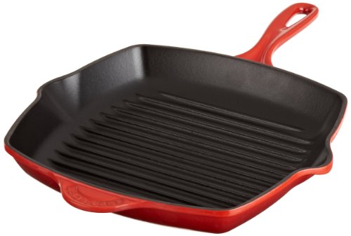 le-creuset-enameled-cast-iron-10-25-inch-square-skillet-grill-cerise image 5