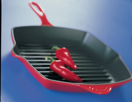 le-creuset-enameled-cast-iron-10-25-inch-square-skillet-grill-cerise image 6