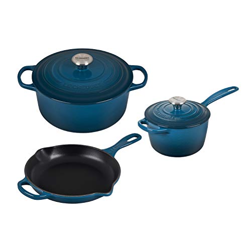 le-creuset-enameled-cast-iron-signature-cookware-set-5-pc-deep-teal image 4