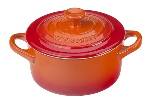 le-creuset-stoneware-set-of-4-mini-cocottes-with-cookbook-8-oz-each-flame-oven-f image 6