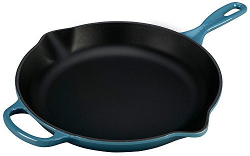 le-creuset-signature-enameled-cast-iron-11-75-iron-handle-skillet-marine image 4
