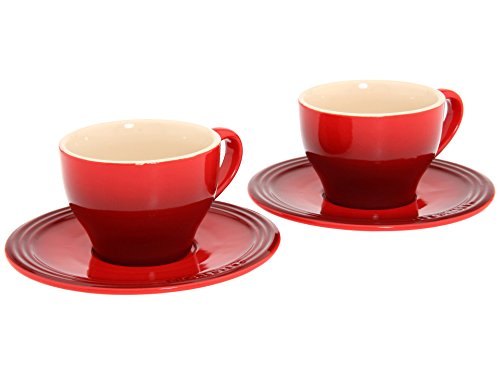le-creuset-stoneware-set-of-2-cappuccino-cups-and-saucers-7-oz-each-marseille image 5