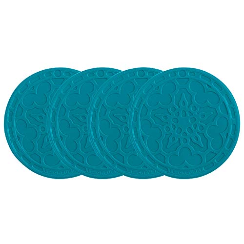 le-creuset-silicone-french-coasters-set-of-4-4-inch-diameter-white image 8
