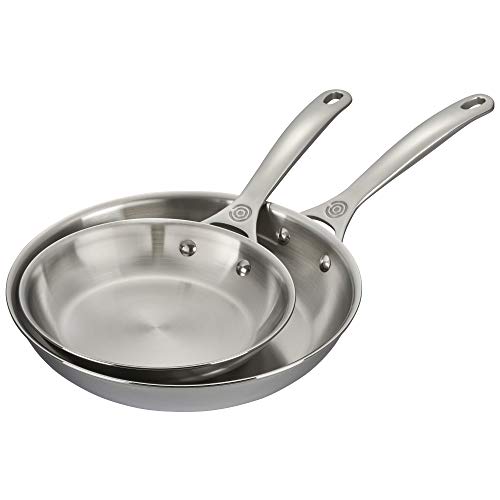 le-creuset-tri-ply-stainless-steel-2-piece-fry-pan-set-8-10 image 4