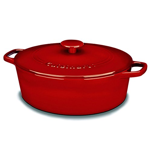 cuisinart-chef-s-classic-enameled-cast-iron-oval-covered-casserole-cardinal-red- image 2