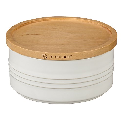 le-creuset-stoneware-canister-with-wood-lid-23-oz-5-5-diameter-white image 3
