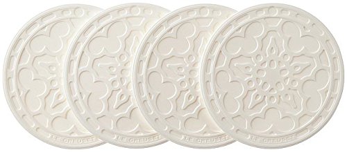 le-creuset-silicone-french-coasters-set-of-4-4-inch-diameter-white image 5