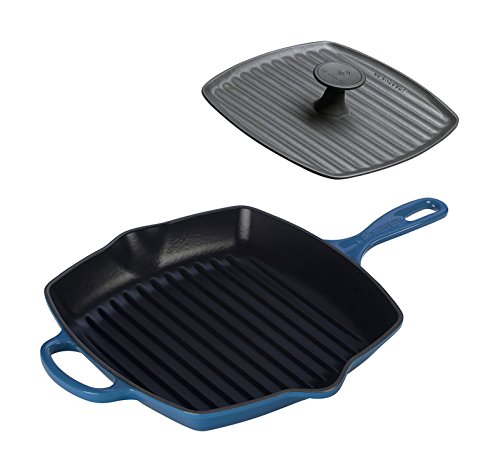 le-creuset-signature-square-skillet-grill-and-panini-press-set-10-25-marseille image 4