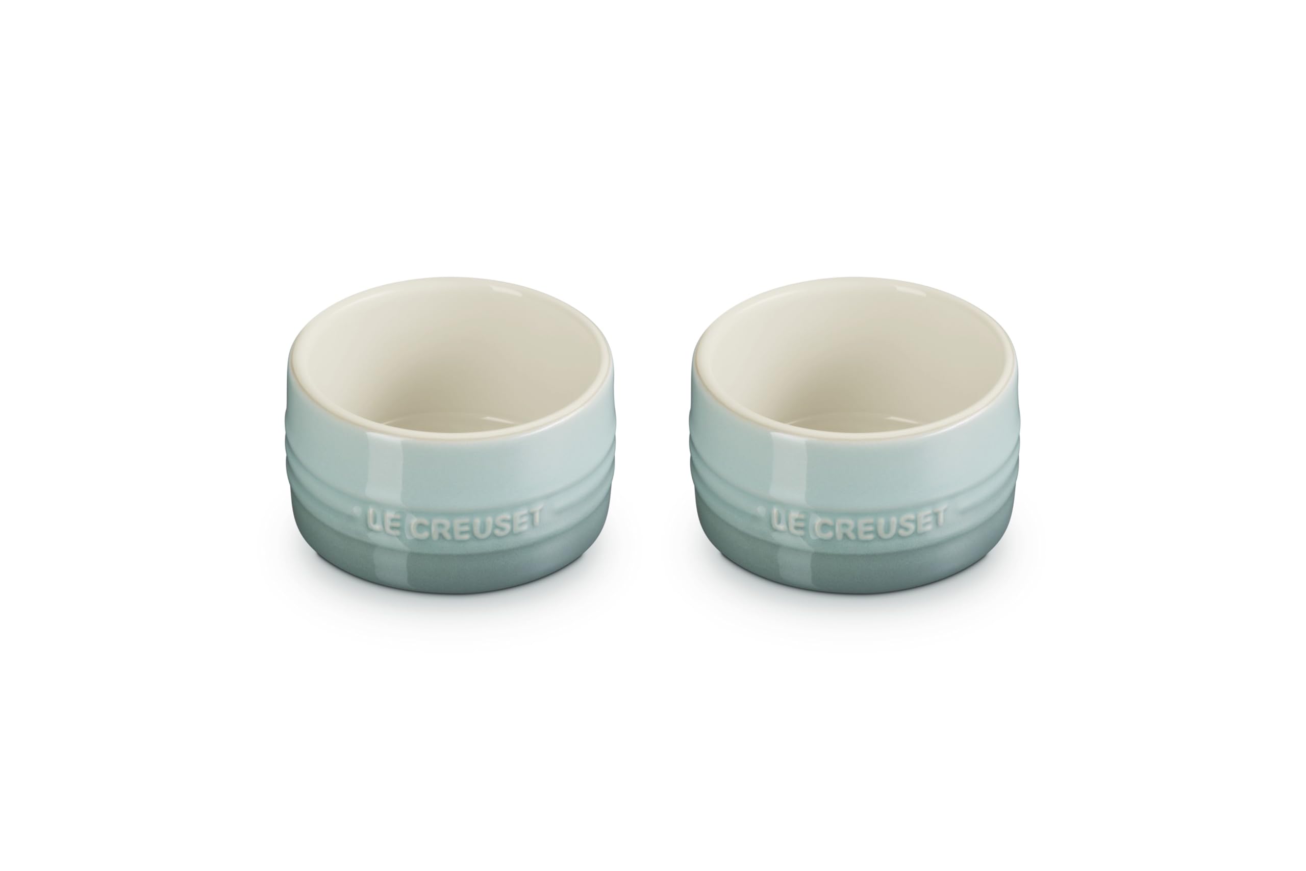 le-creuset-stoneware-round-straight-wall-ramekin-set-of-2-7-oz-each-sea-salt image 1