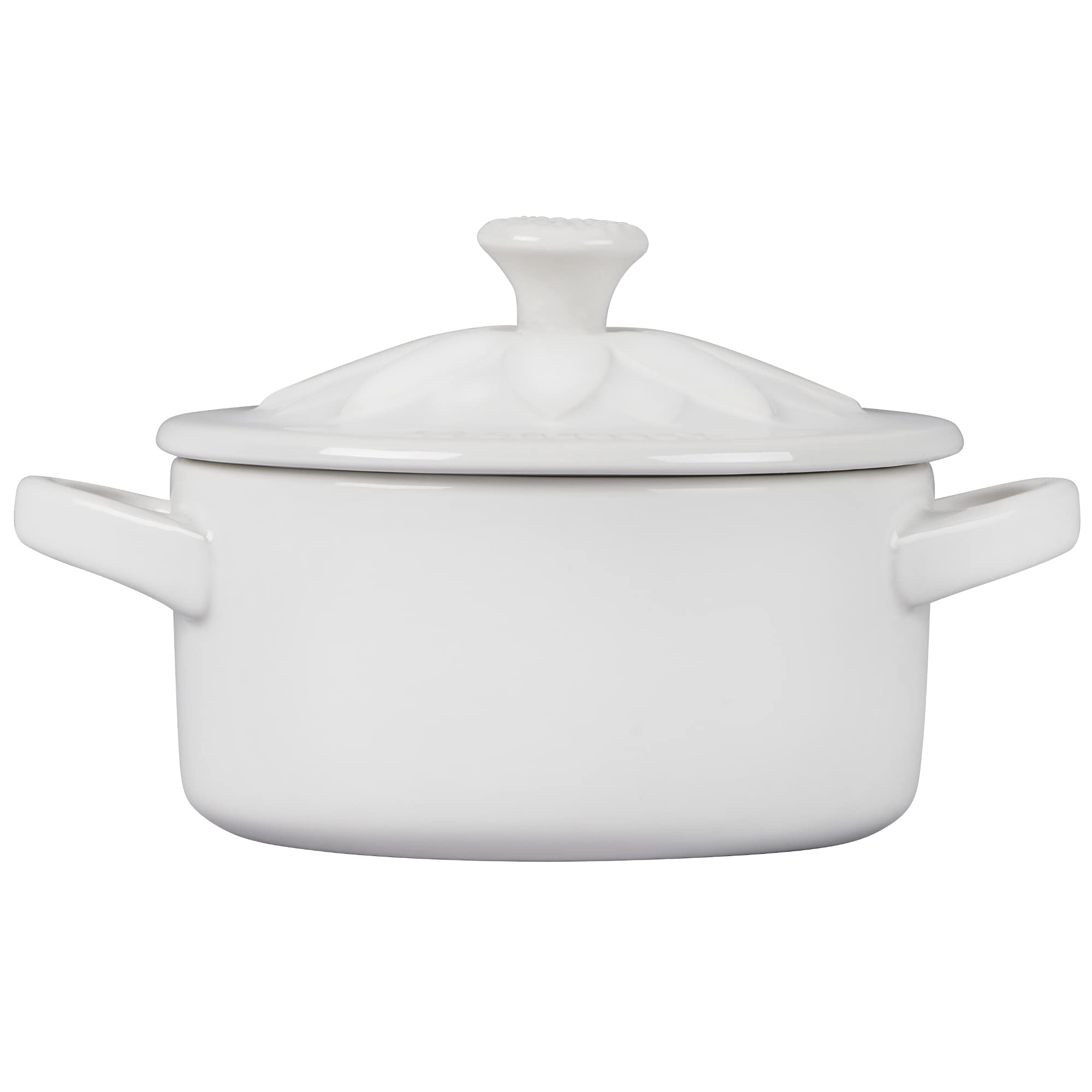 le-creuset-stoneware-mini-round-cocotte-with-flower-lid-8oz-white image 3