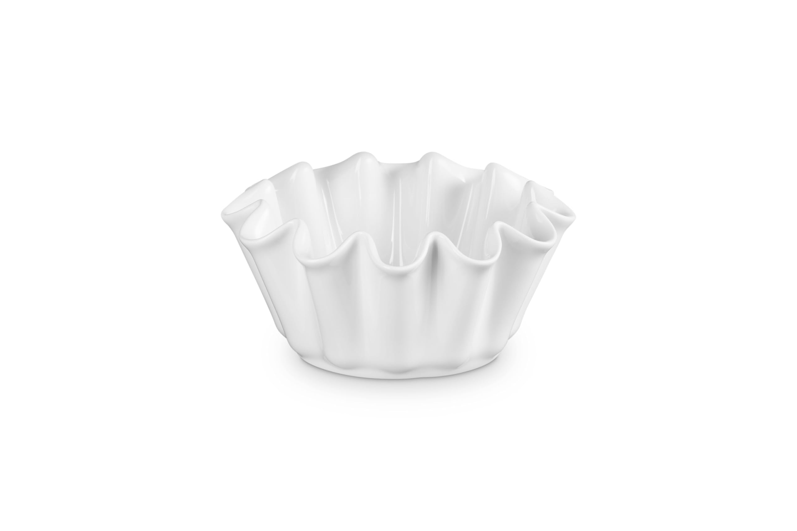 le-creuset-stoneware-brioche-pan-1-4-qt-white-even-baking-with-elegant-ruffled-e image 2