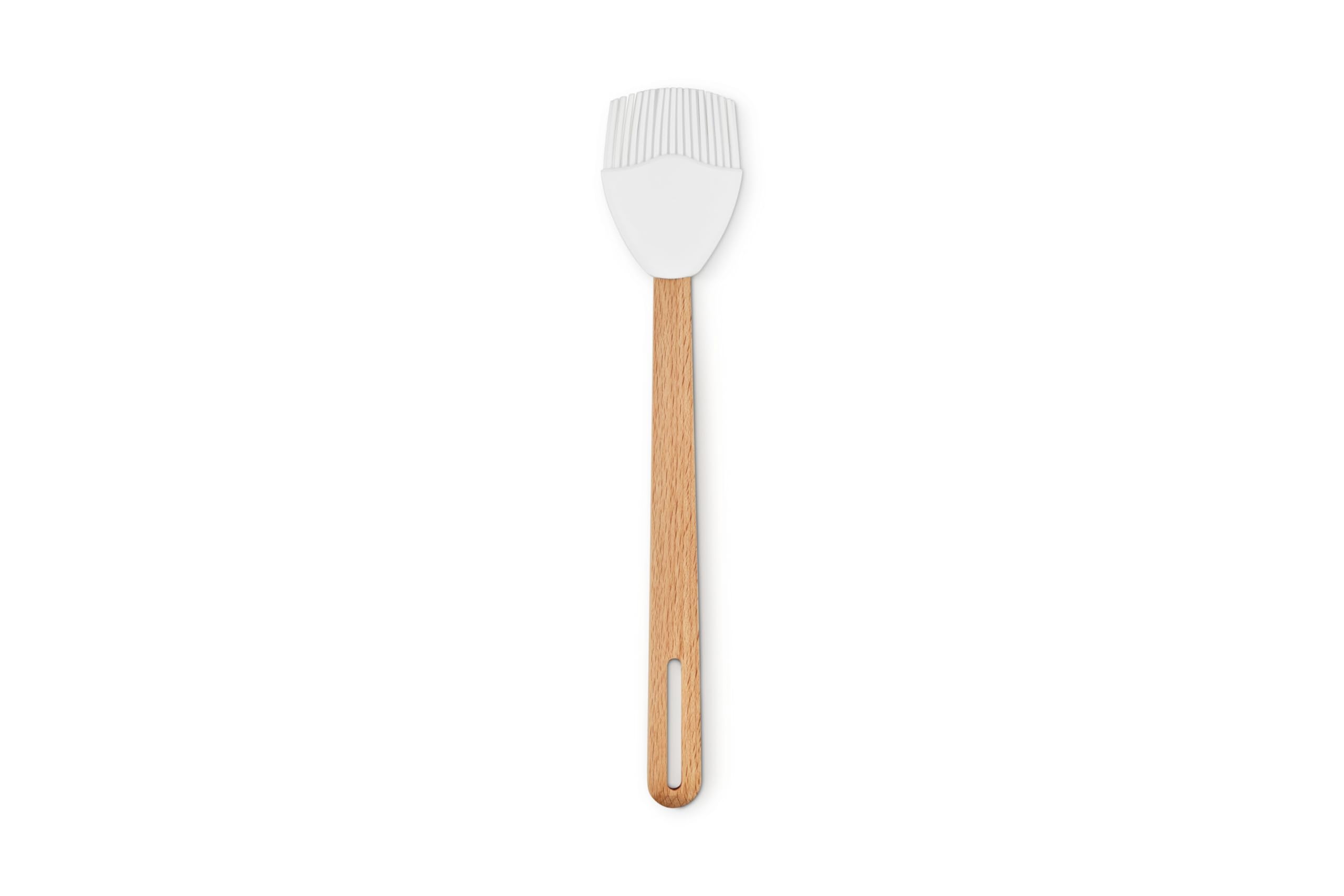 le-creuset-silicone-signature-basting-brush-white-heat-resistant-silicone-with-b image 1