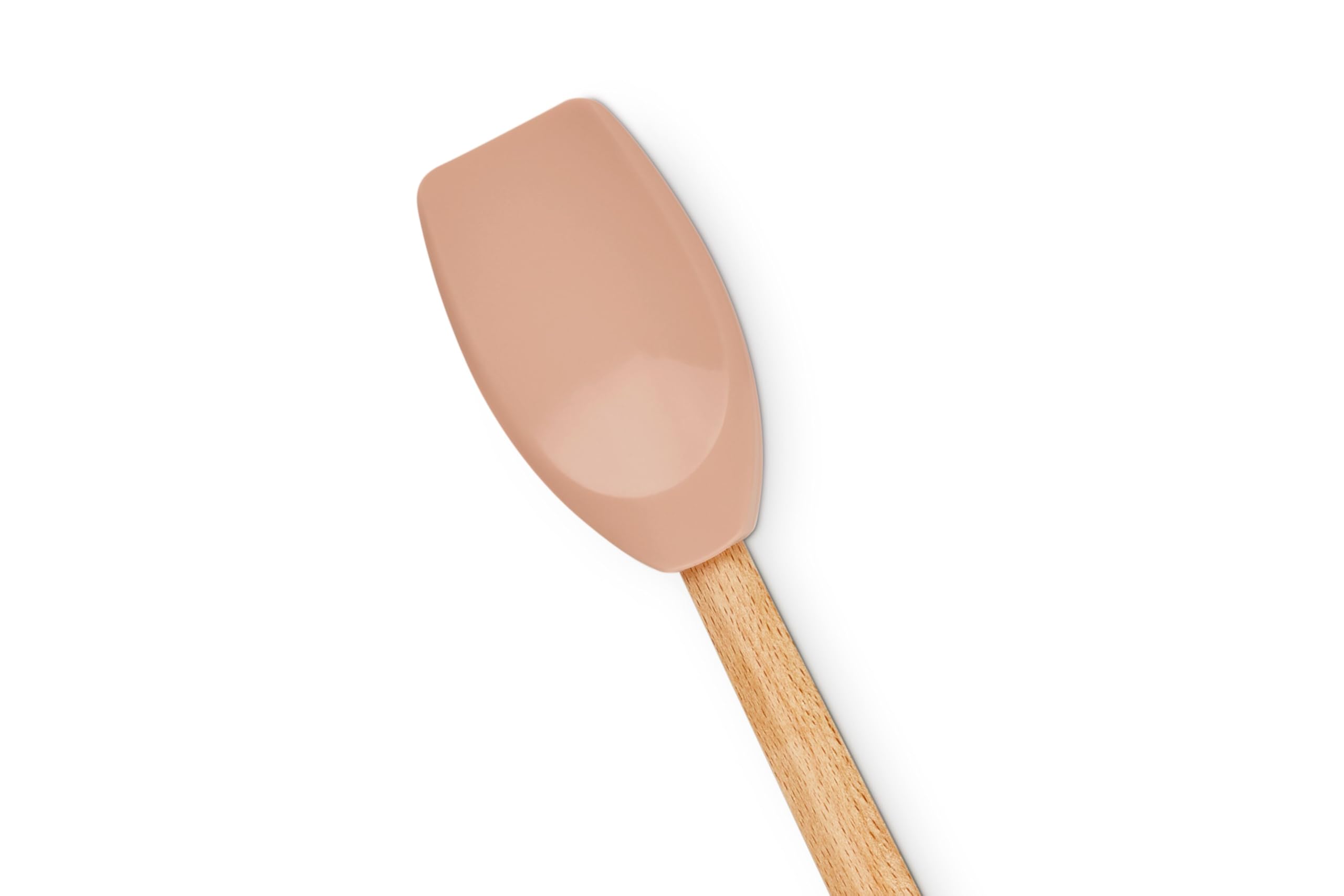 le-creuset-silicone-signature-spatula-spoon-peche-heat-resistant-beechwood-handl image 2