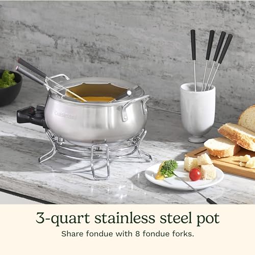 cuisinart-3-quart-stainless-steel-electric-fondue-pot-set-cfo-3ssnas-8-forks-tem image 8