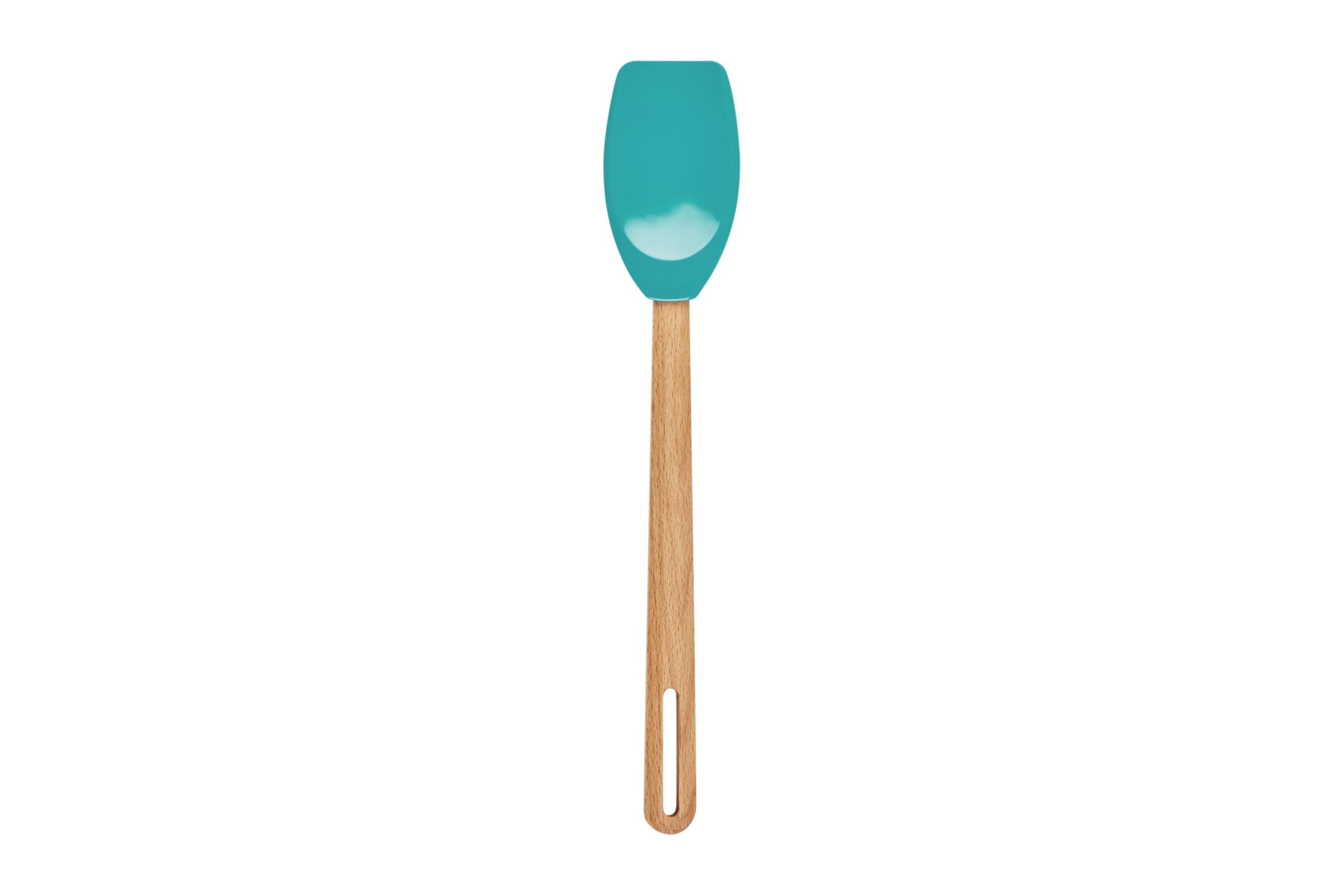 le-creuset-silicone-signature-spatula-spoon-peche-heat-resistant-beechwood-handl image 7