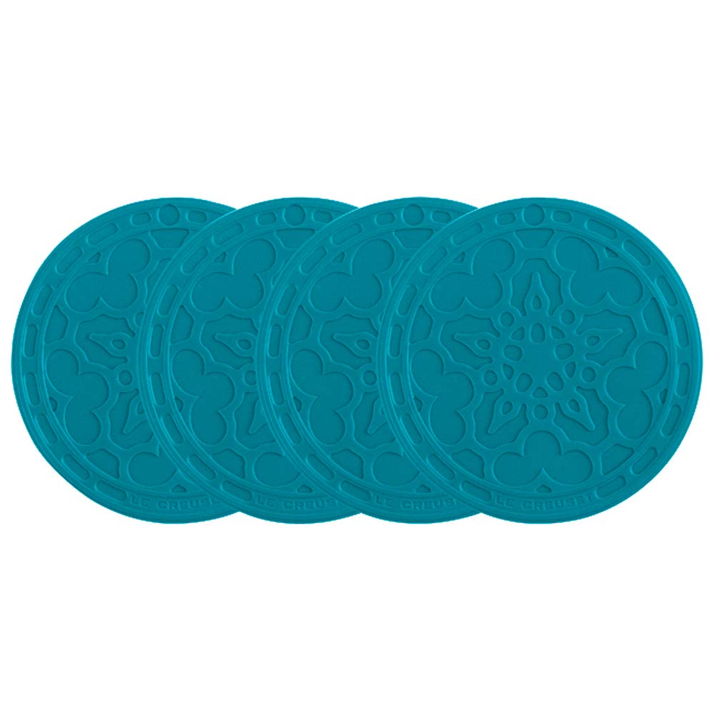le-creuset-silicone-french-coasters-set-of-4-4-inch-diameter-white image 3