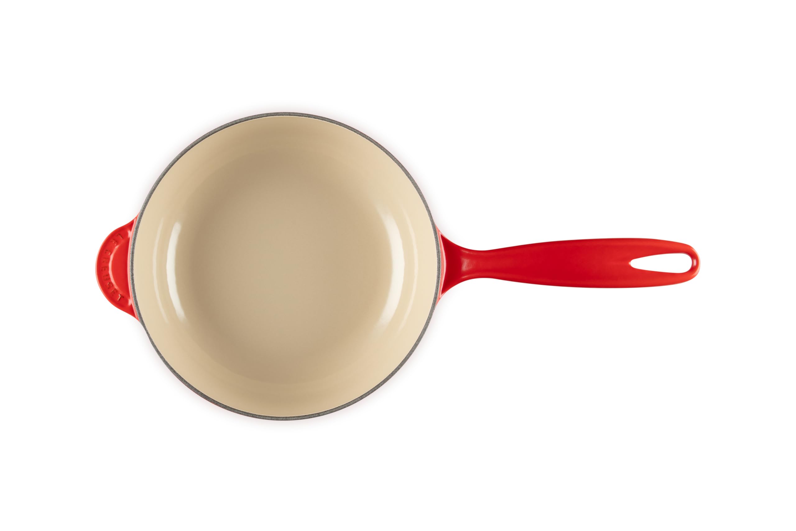 le-creuset-enameled-cast-iron-holly-collection-saucier-2-25-qt-cerise-with-gold- image 3