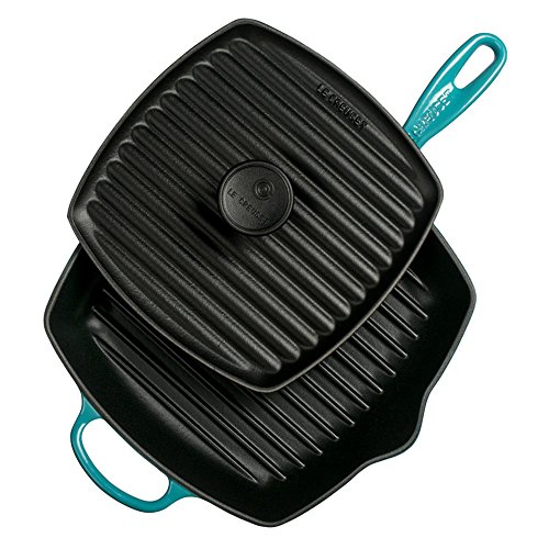 le-creuset-signature-square-skillet-grill-and-panini-press-set-10-25-enameled-ca-2 image 2
