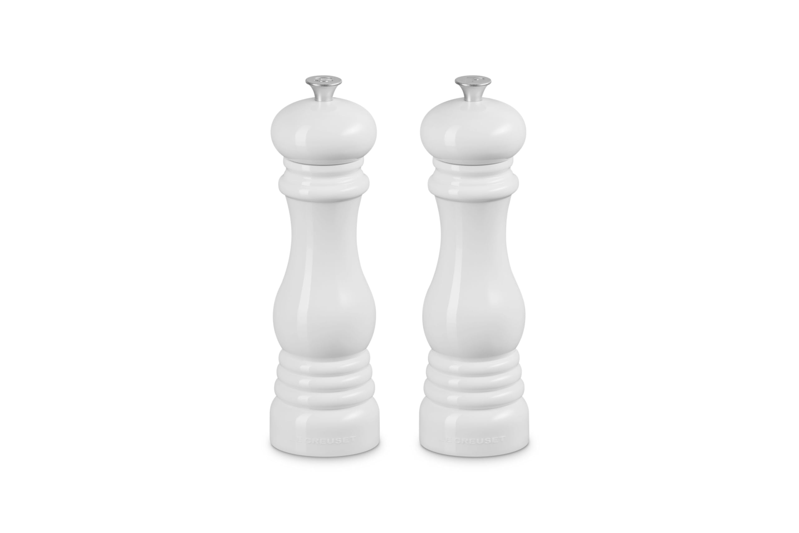 le-creuset-salt-and-pepper-mill-set-8-inch-white-ceramic-grinders-for-perfect-se image 1