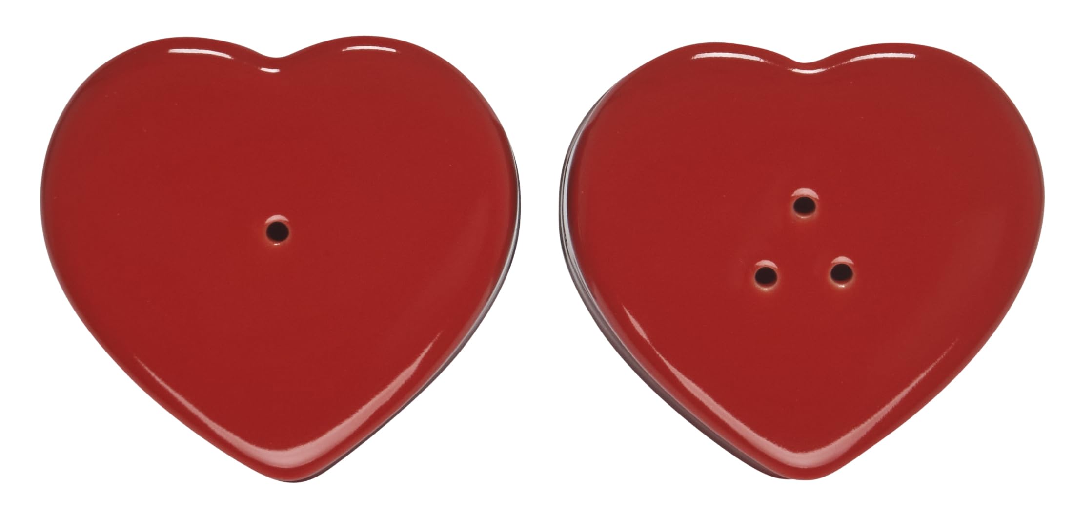le-creuset-stoneware-heart-shaped-salt-pepper-shakers-set-4-oz-each-cerise image 2