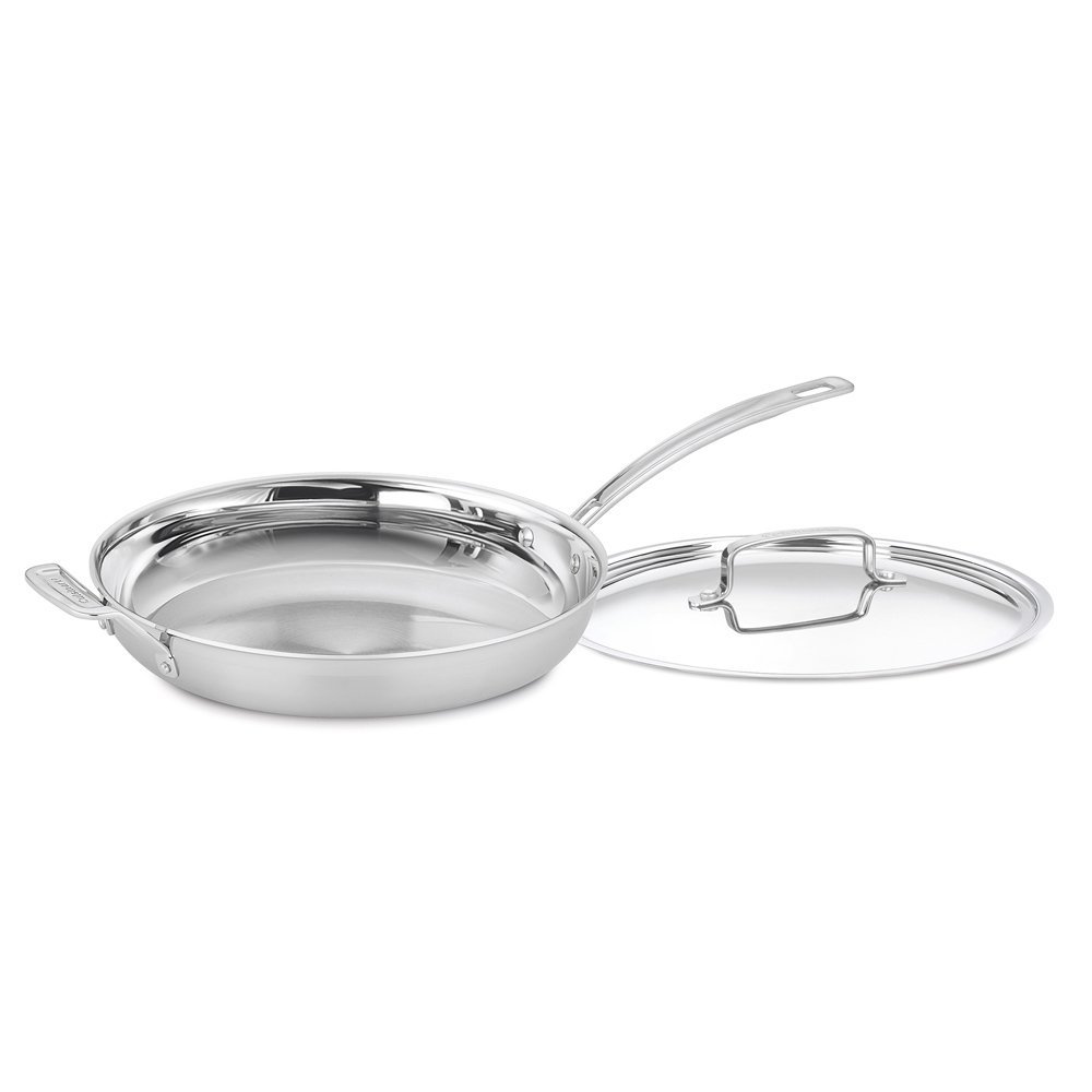cuisinart-multiclad-pro-triple-ply-12-inch-non-stick-skillet-with-helper-handle- image 1
