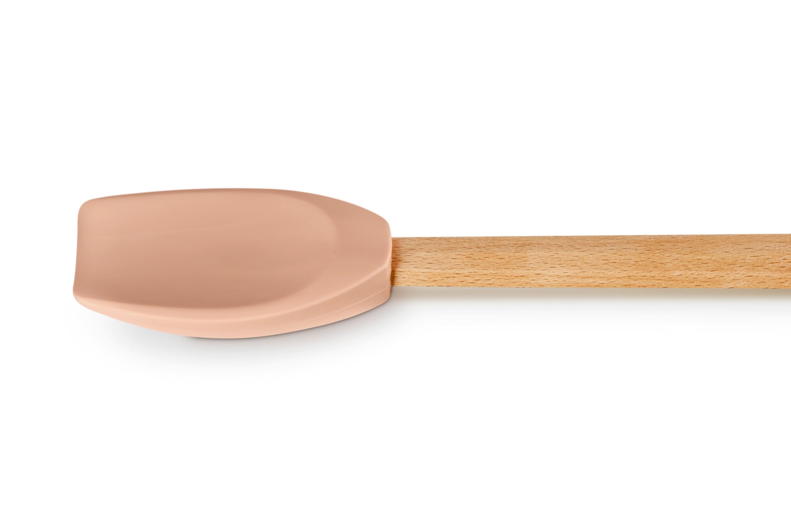 le-creuset-silicone-signature-spatula-spoon-peche-heat-resistant-beechwood-handl image 3