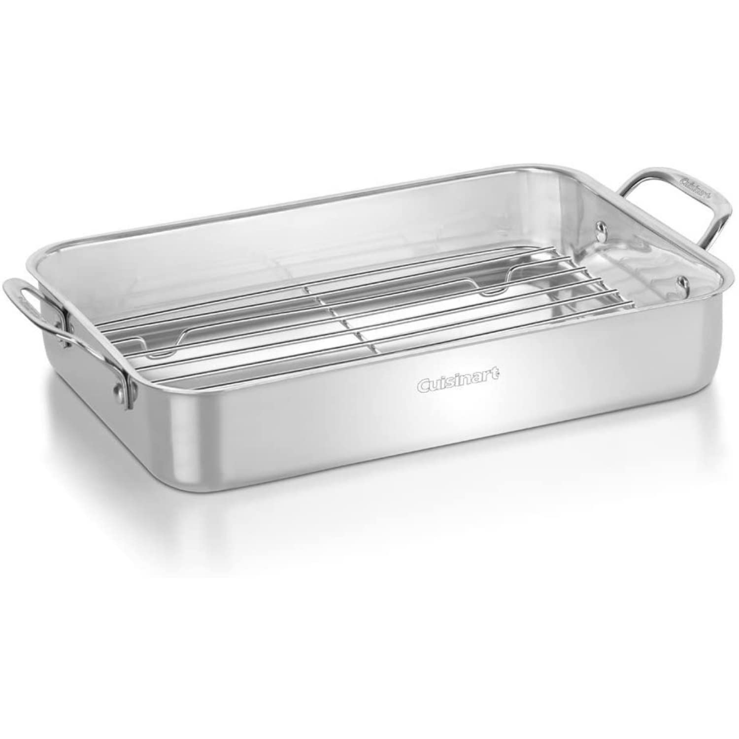 cuisinart-chef-s-classic-14-inch-stainless-steel-lasagna-pan-with-roasting-rack image 1