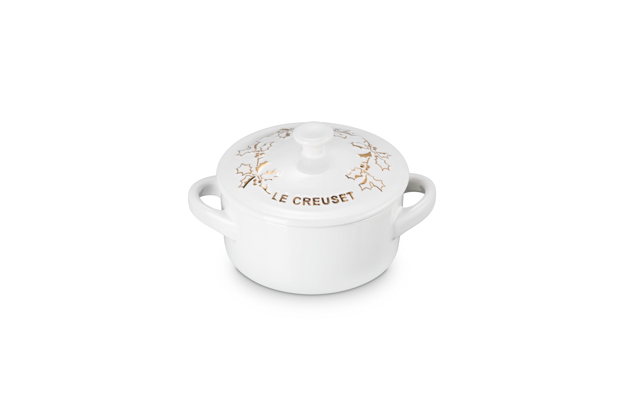 le-creuset-stoneware-holly-collection-mini-round-cocotte-8-oz-cerise-with-gold-a image 7