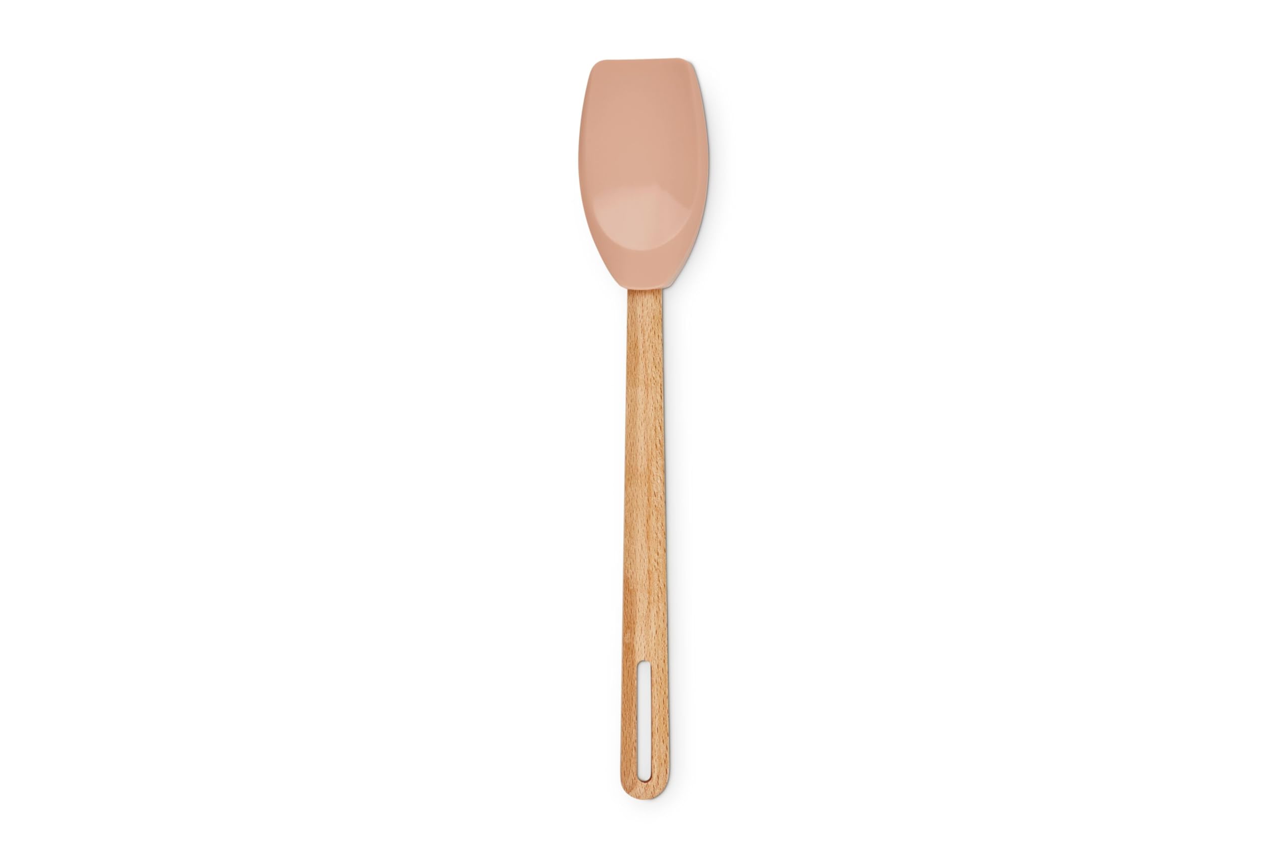 le-creuset-silicone-signature-spatula-spoon-peche-heat-resistant-beechwood-handl image 1