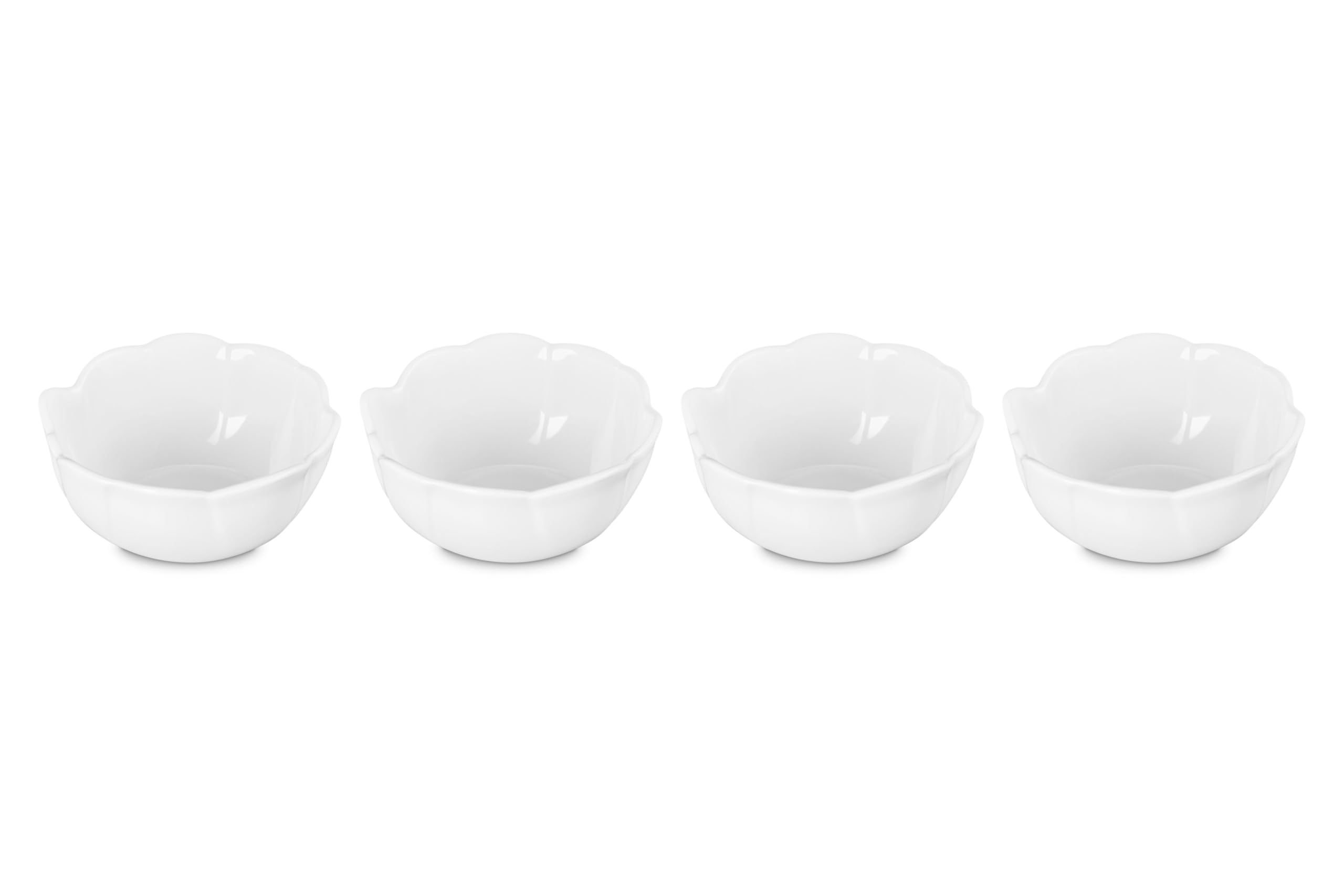 le-creuset-stoneware-petal-mini-bowls-set-of-4-white image 2