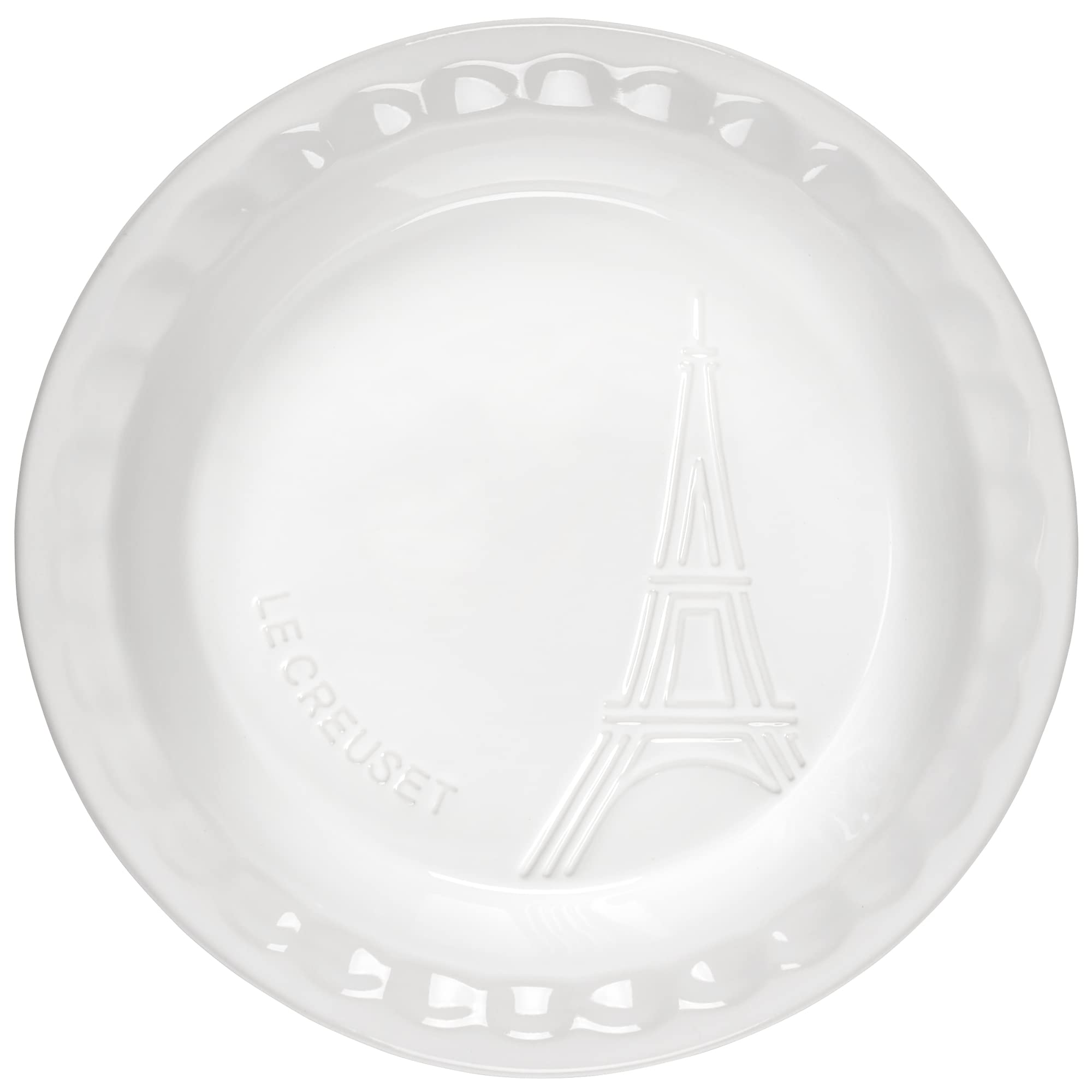 le-creuset-eiffel-tower-collection-stoneware-pie-dish-9-inch-white image 3