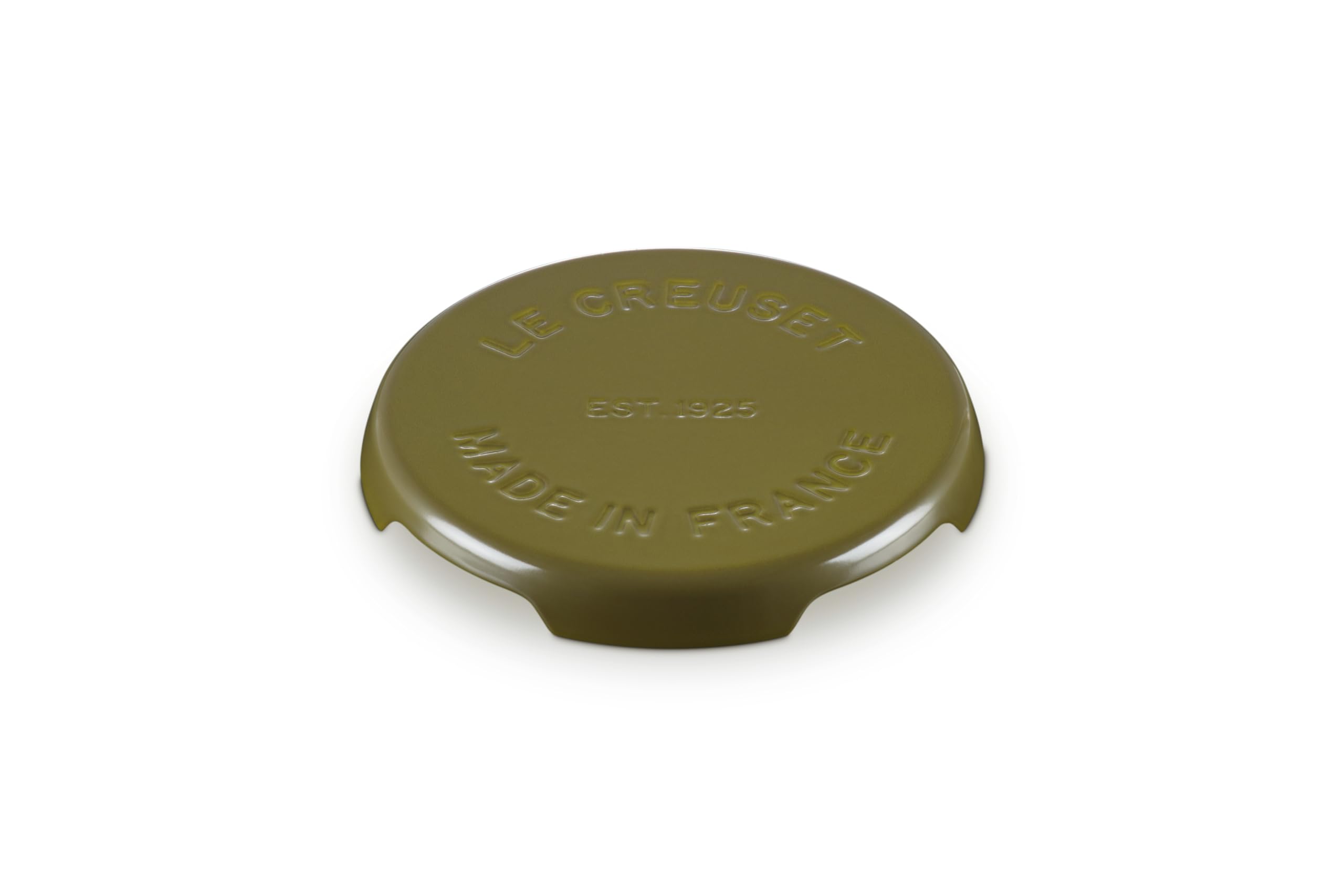 le-creuset-enameled-cast-iron-signature-trivet-9-inch-olive image 1