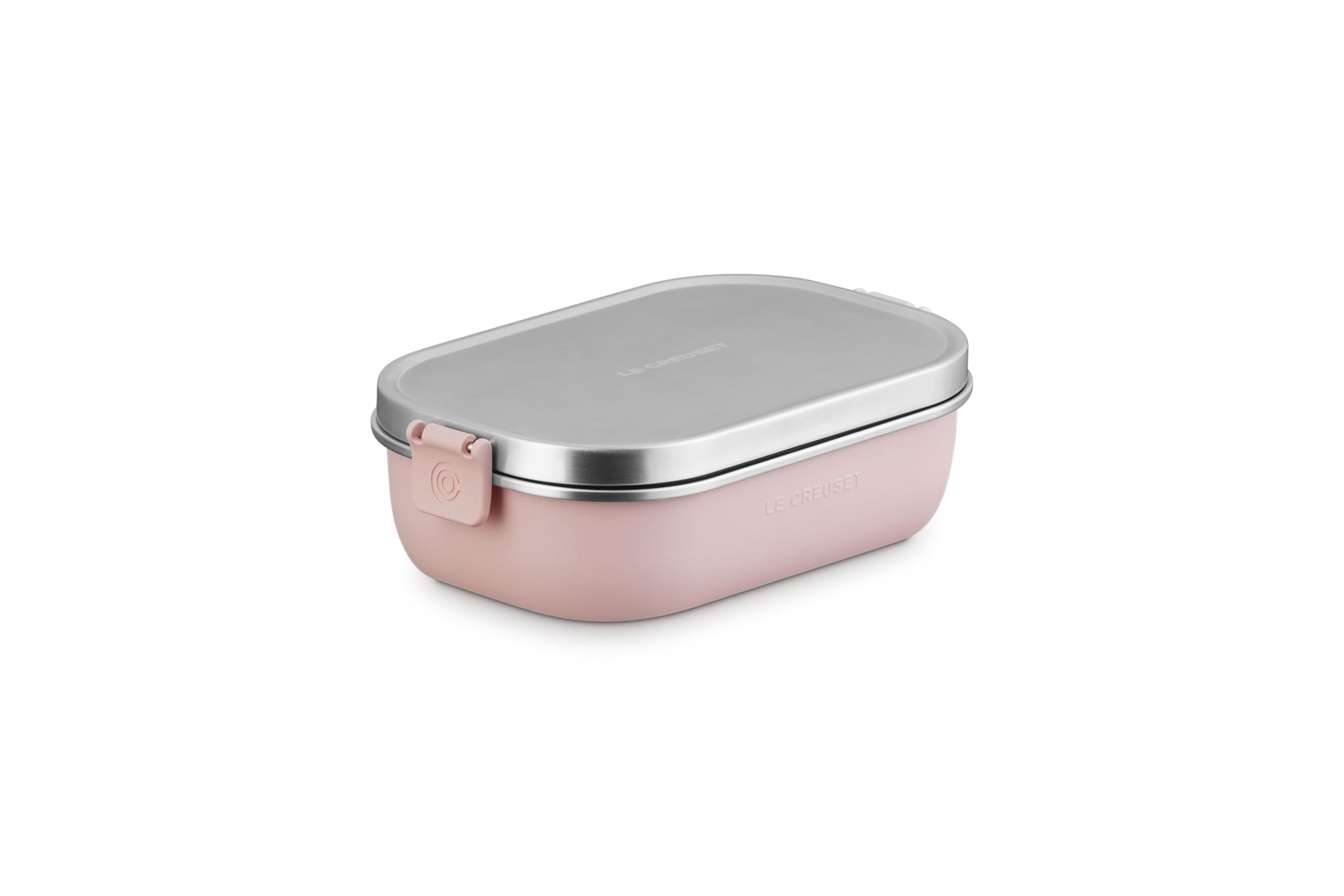 le-creuset-stainless-steel-on-the-go-lunch-box-30-oz-shell-pink-bento-style-leak image 1