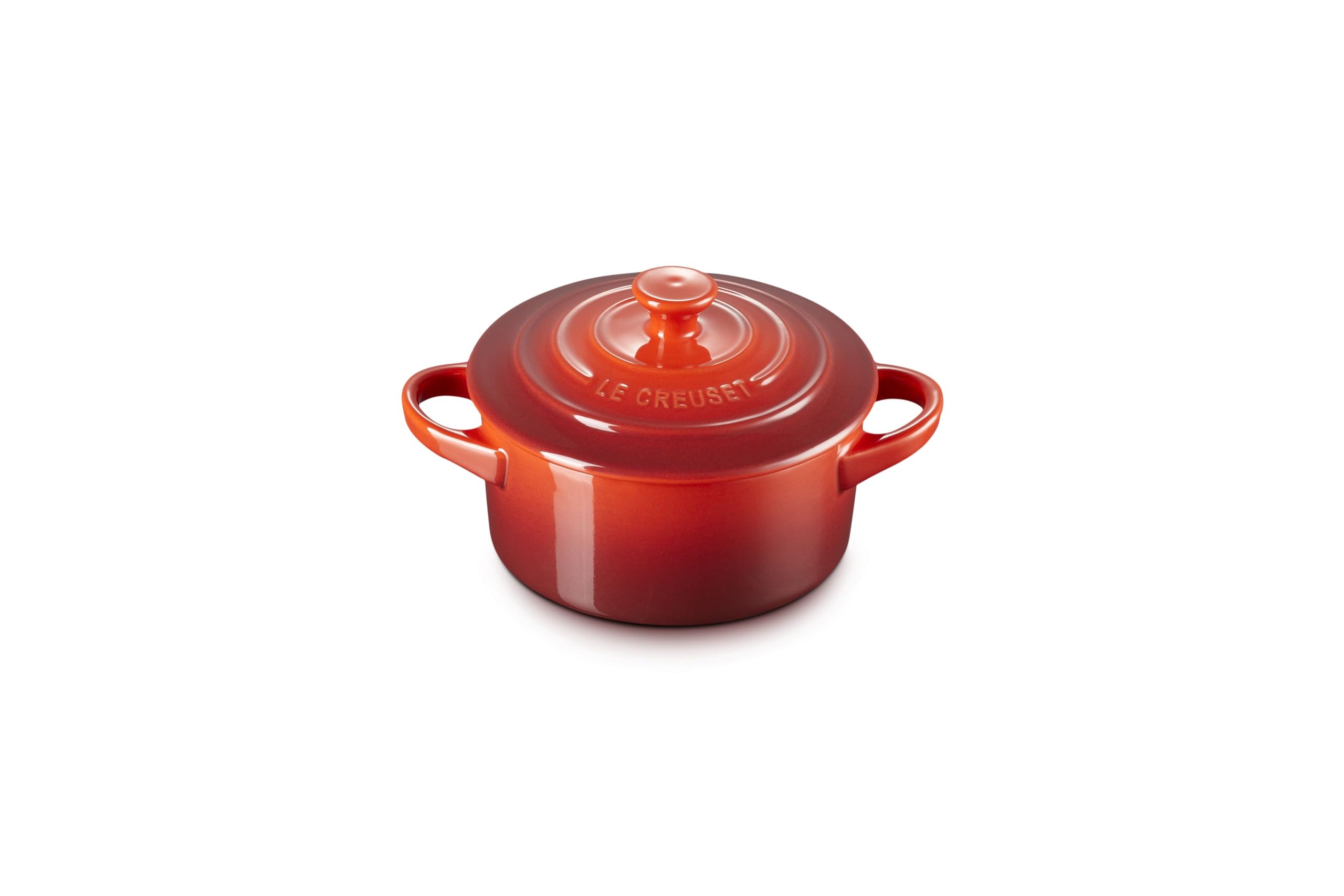 le-creuset-stoneware-set-of-4-mini-cocottes-with-cookbook-8-oz-each-cerise image 2
