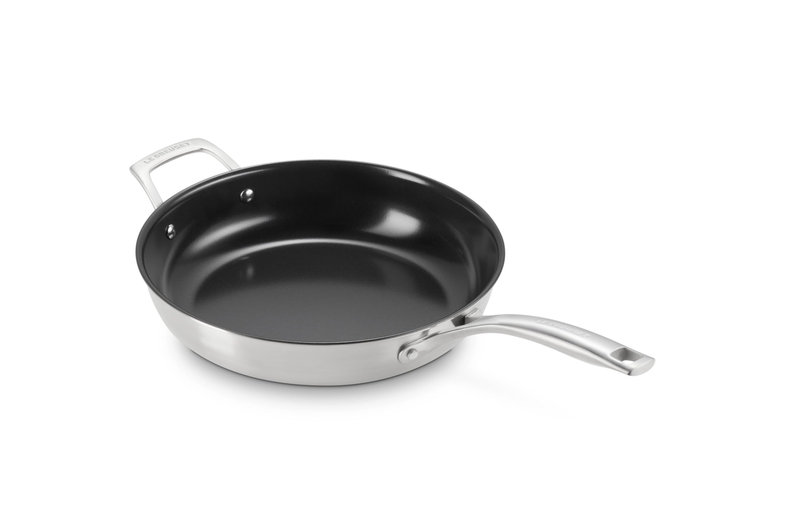 le-creuset-essential-stainless-steel-non-stick-shallow-round-frying-pan-11-with- image 1