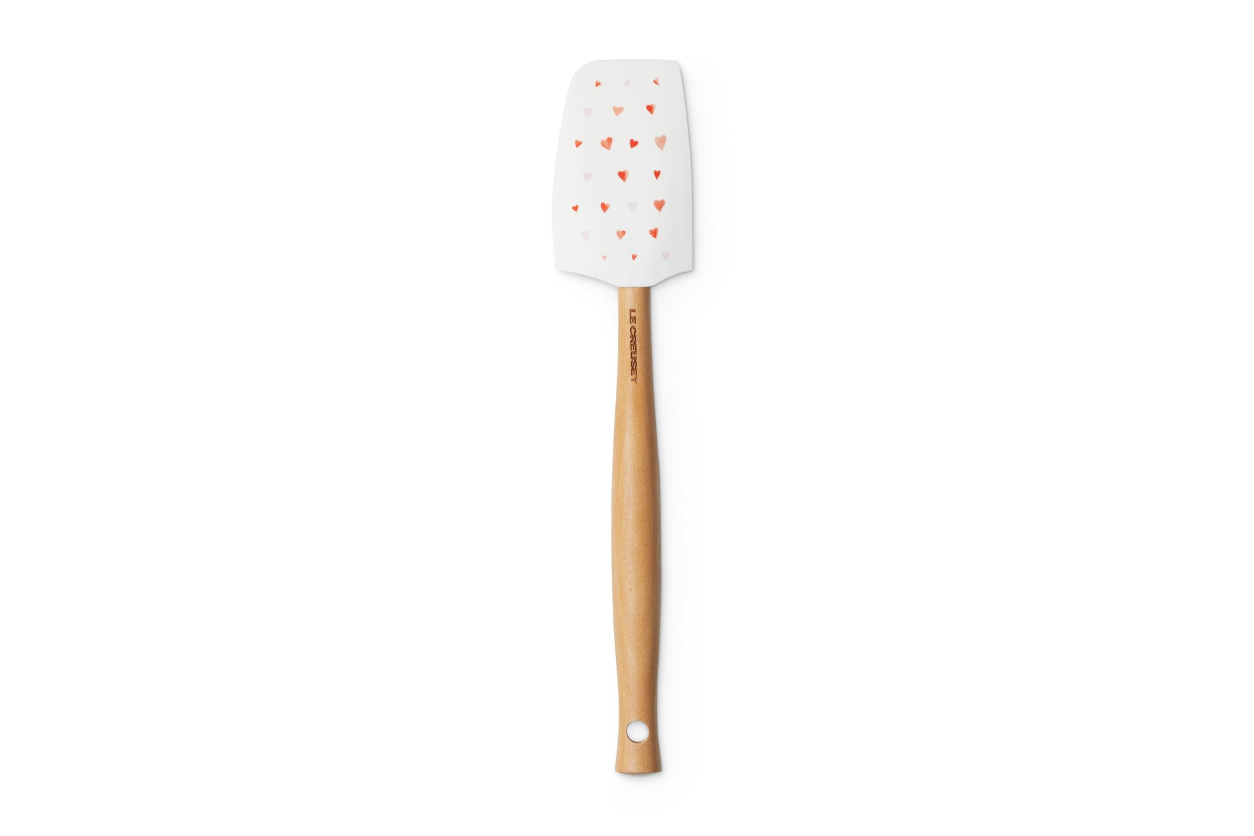 le-creuset-mon-coeur-collection-silicone-craft-medium-spatula-white-with-hearts image 3
