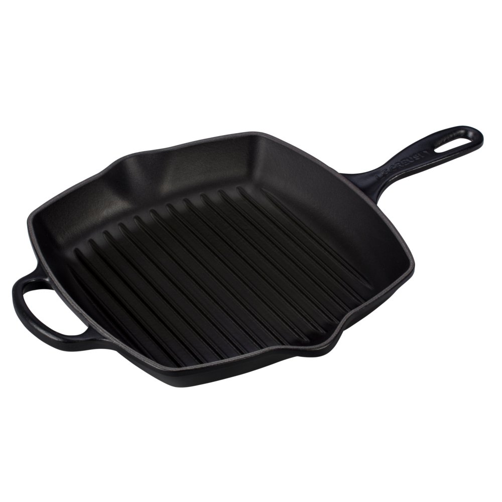 le-creuset-enameled-cast-iron-signature-square-skillet-grill-10-25-licorice image 1
