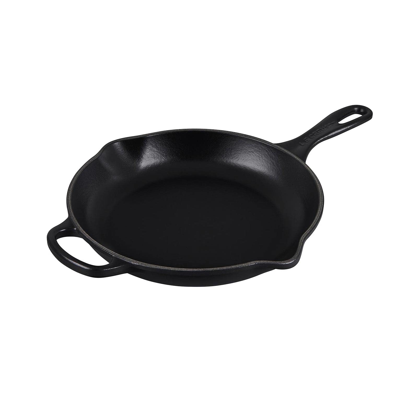 le-creuset-enameled-cast-iron-signature-iron-handle-skillet-9-1-3-8-qt-licorice image 1