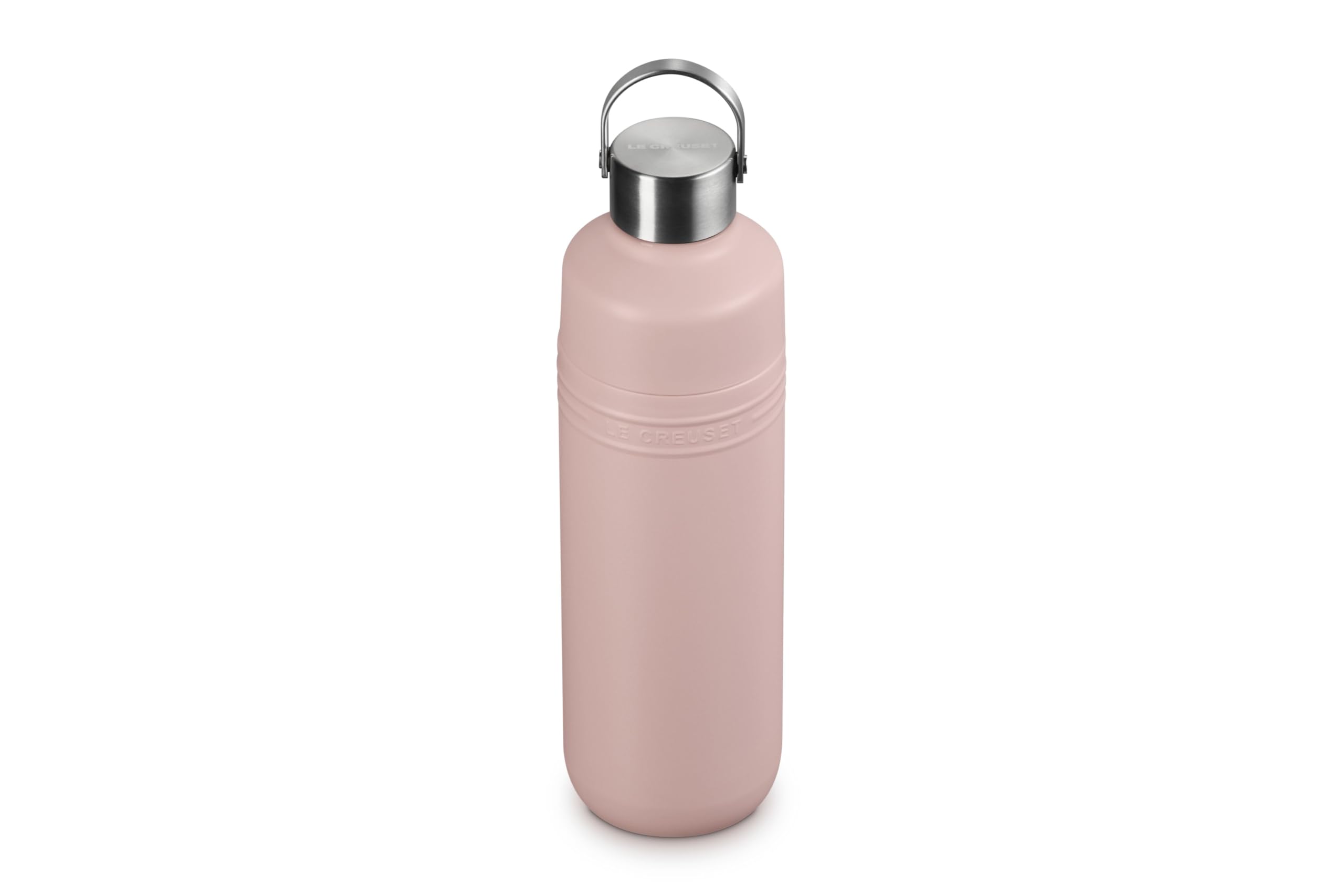 le-creuset-stainless-steel-on-the-go-water-bottle-33-oz-shell-pink-double-wall-v image 1