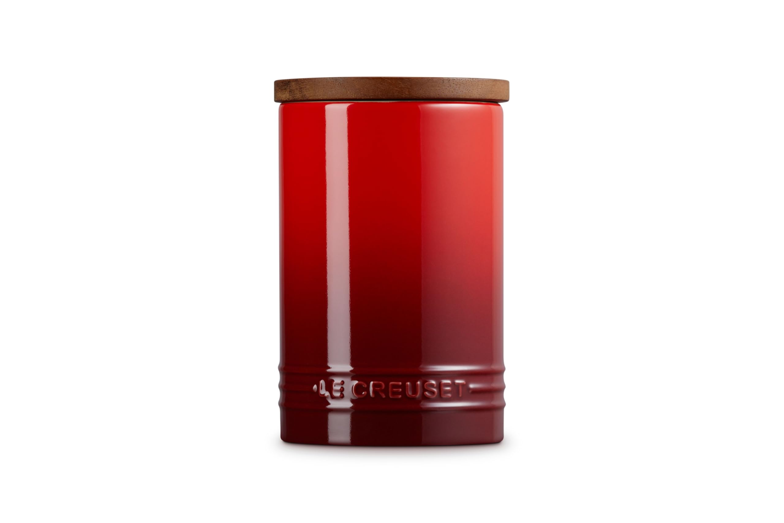 le-creuset-stoneware-signature-large-salt-cellar-and-storage-canister-with-wood- image 2