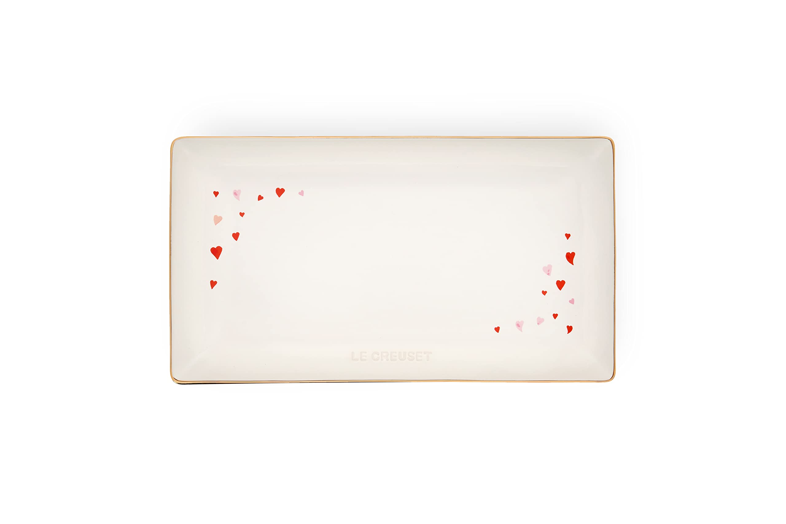 le-creuset-l-amour-stoneware-rectangular-hostess-tray-11-25-x-6-25-white-with-he image 1